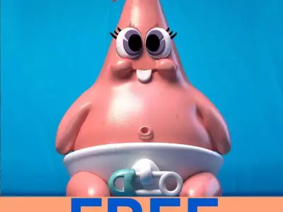 Patrick Star baby for 3d print Free 3D print model