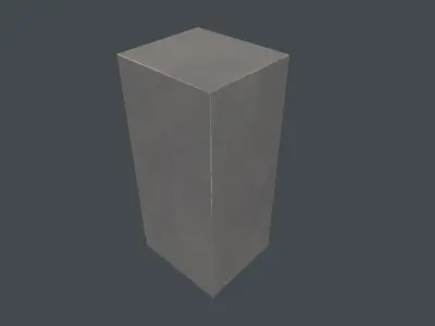 Tall Grey Three Drawer Filing Cabinet Low-poly 3D model