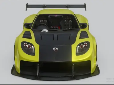 Veilside RX 7 4 Rotor Twin Turbo Engine 3D model