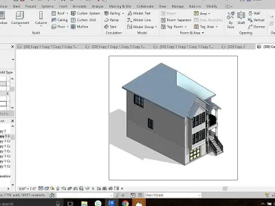 Modern house in Revit 3D model