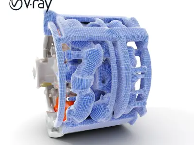 Electric Motor Model Pack  Detailed Mechanical Component Low-poly 3D model