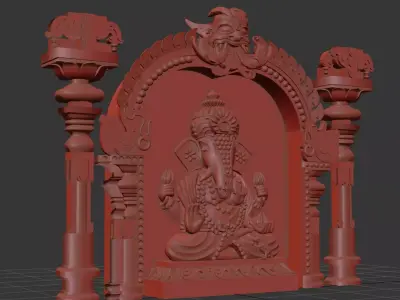Indian Hindu Temple Gopuram Mantapam Props  Low-poly 3D model