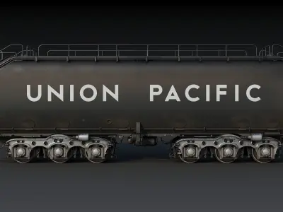 Union Pacific Auxiliary Tender Low-poly 3D model