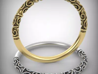 Patterned bangle 2 3D print model