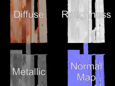 Rusty Metal Panel Model Pack Texture