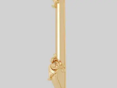 Classic 3D model of interior CNC sculpture gold inlaid 3D model