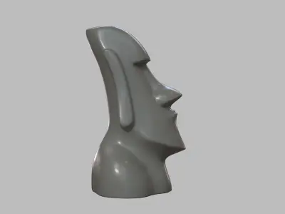 Stone head sculpture 3D model