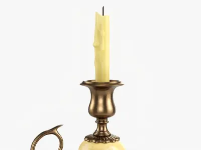 Candlestick with handle antique  3D model