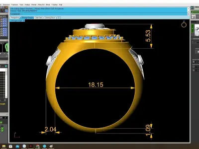 Luxury Halo Sun Pattern Ring for Men 3D Jewelry Model  4108 3D print model