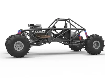 Mud dragster Base Version 2 Scale 1 to 25 3D print model