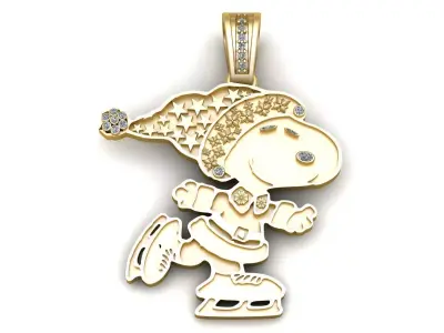 SNOOPY CARTOON PENDANT 3D PRINTABLE MODEL  3D print model