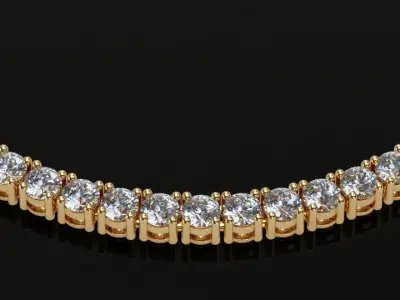 5mm Tennis chain with Clasp 3D print model