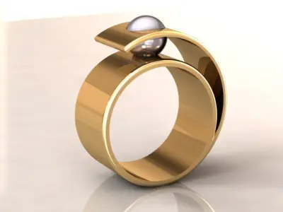 fingerring pearls Free 3D print model