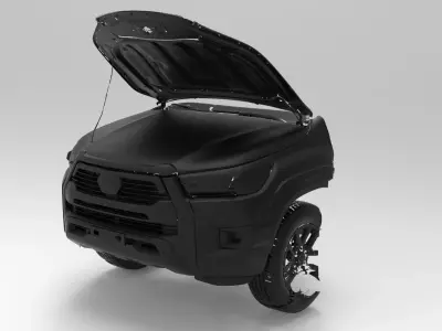 Toyota Hilux 2020 DC Front 3D Scan Bumper and Hood STL 3D model