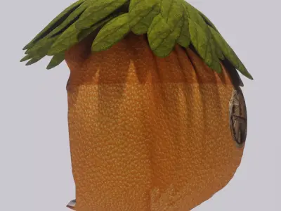 House of orange 3D  Low-poly 3D model