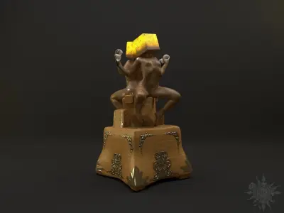 Abstract Sculpture V01 with stand HIGH Poly 3D model