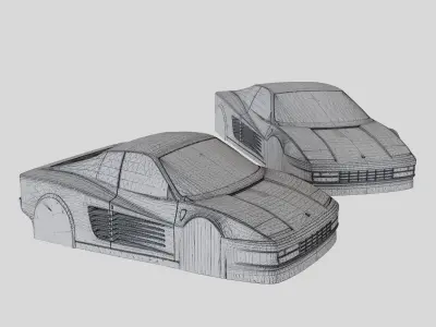Ferrari Testarossa FIgurine - 3D Printable Model 3D print model