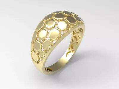 Gold Ring 3D print model 13