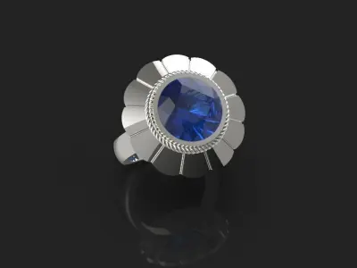 Flower Women Ring 3dm stl 3D print model 3D print model