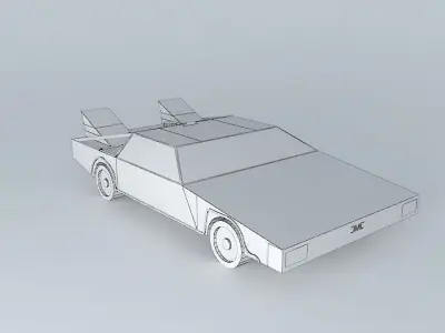 DeLorean Back to the Future style Version 2 Free 3D model