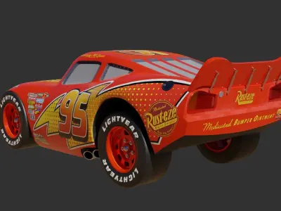 Lightning McQueen 3D model Low-poly 3D model