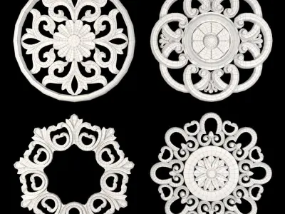 Decorative Wall Rosettes 08 3D model