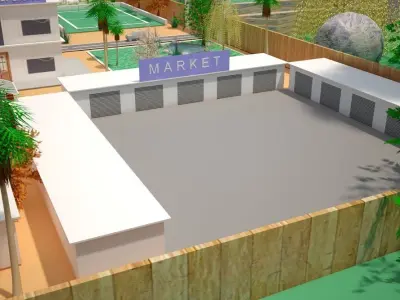 3d model of an Imaginary Town 3D model