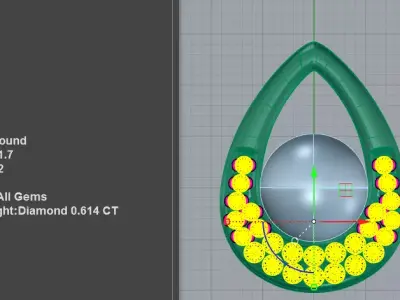 Luxury 3D Pearl Diamond Teardrop Pendant 3D print model