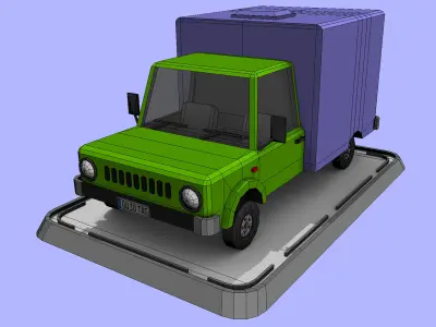 Cartoon Low Poly Truck Low-poly 3D model