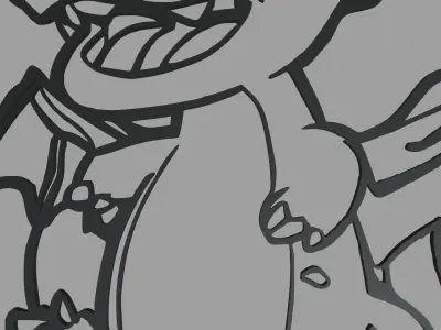 Charizard Wall Silhouette 01 3D print model