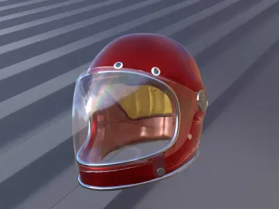 Motorcycle Helmet Package Classic Bell Model 3D print model
