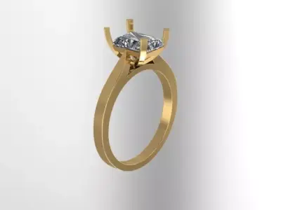Ladies Diamond Ring   3D print model