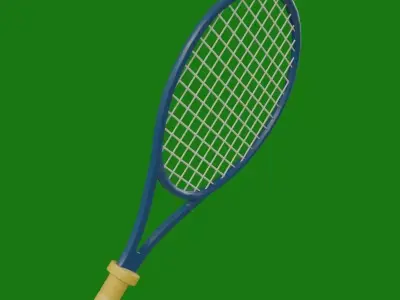 Tenis Racket Low-poly 3D model