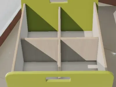 Double Storage Unit Green Low-poly 3D model