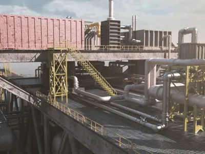 Gulf of Mexico oil platform 3D model