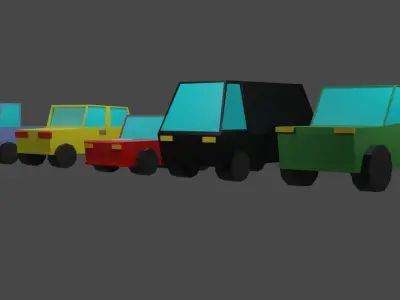 Low Poly Cars Pack  Low-poly 3D model
