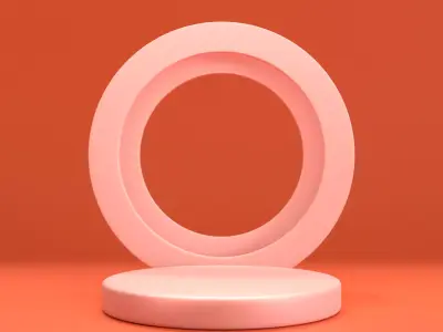 Display Podium Orange 3D model