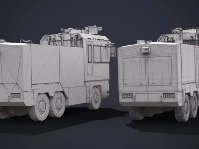 Police Car Water Cannon Hight Poly Low-poly 3D model
