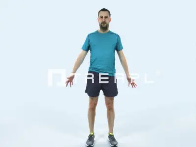 Portrait 09A Animated Rigged Sports Man Low-poly 3D model
