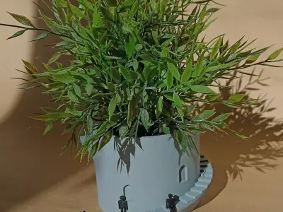 Planter with stairs and figures 3D print model