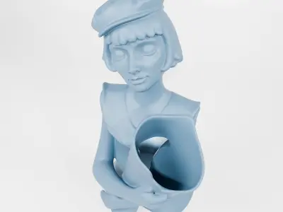 Bouquet Girls vase - Statue Sculpture Home Decor 3D print model