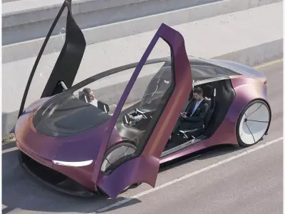 Self-driving car with interior 3D model 3D model