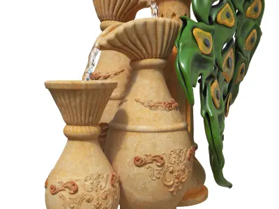 Peacock Fountain 3D model