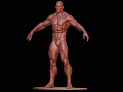 Bodybuilder male figurine 3D print model