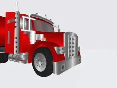 bigTruck semi truck Low-poly 3D model