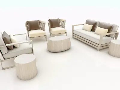 3D Living Furniture Set 3D model