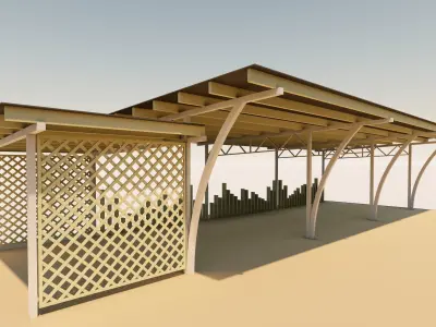 Car parking Low-poly 3D model