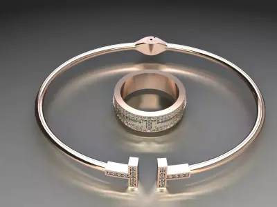 Ring and Braclete TIFFANY 3D print model 3D print model 3D print model