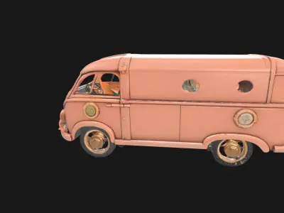Steampunk Van 3D Model RetroFuturistic Victorian Era Low-poly 3D model