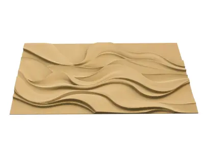modern panel wall decor set wall relief mural CNC 84  3D model